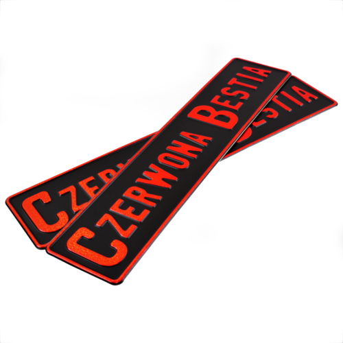 Tablica rejestracyjna Czerwona Bestia