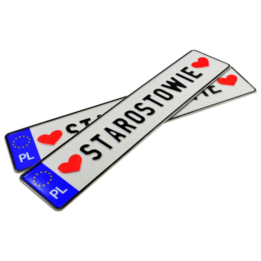 Ślubne tablice rejestracyjne Starostowie
