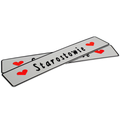 Ślubne tablice rejestracyjne Starostowie