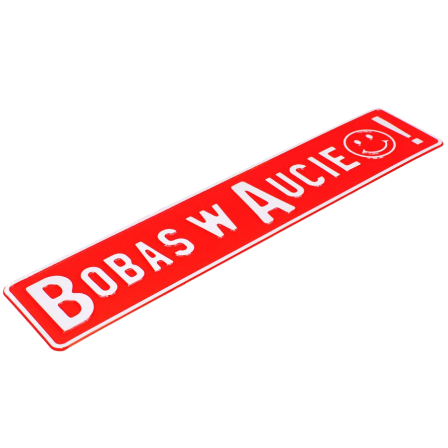 Tablica rejestracyjna indywidualna – Bobas w aucie