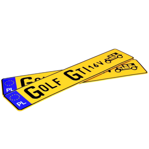 Tablice rejestracyjne żółte zabytkowe – Golf GTI 16V