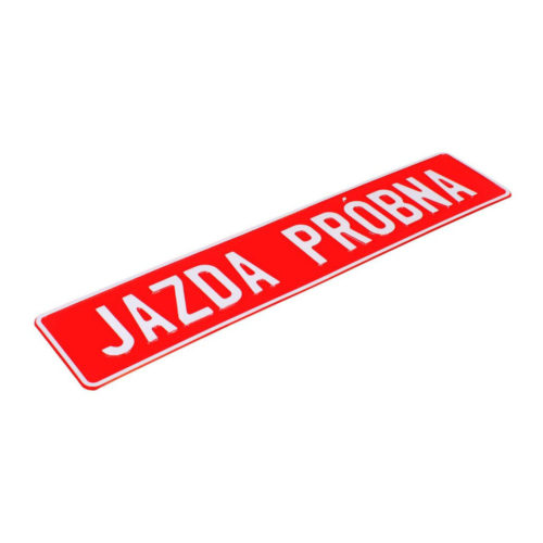 Tablica rejestracyjna indywidualna Jazda Próbna