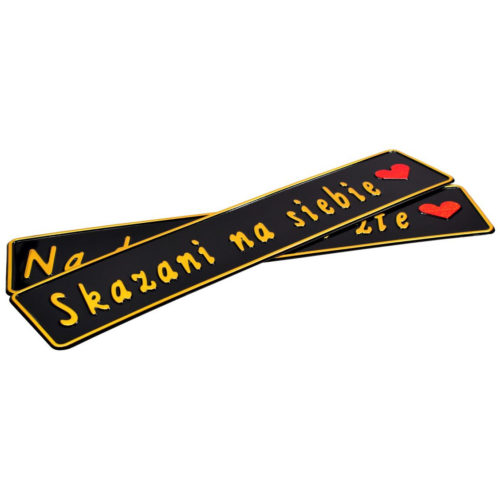Ślubne tablice rejestracyjne Skazani na siebie