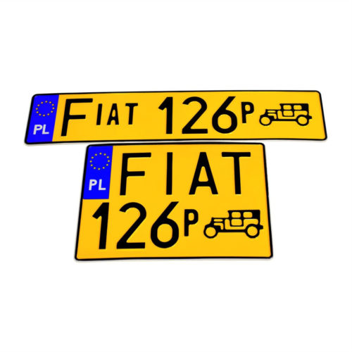 Tablice rejestracyjne zabytkowe Fiat 126p