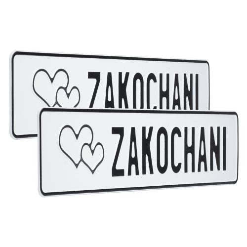 Ślubne tablice rejestracyjne Zakochani